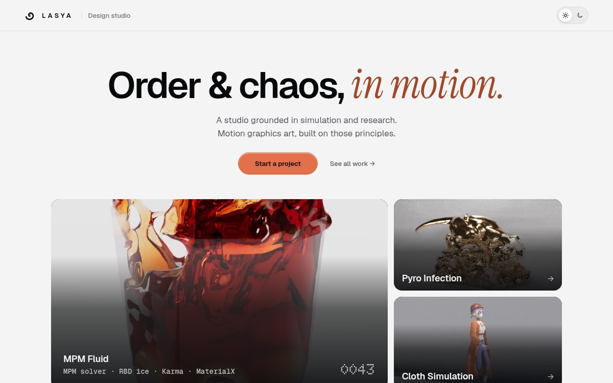 Lasya: motion and simulation studio